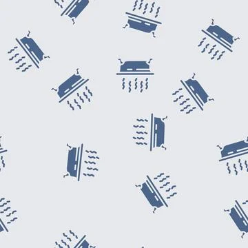 Hot bath glyph vector seamless pattern Illustrazione stock