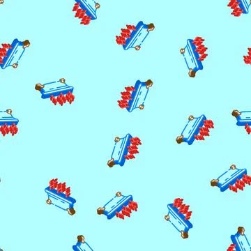 Hot bath isometric icon seamless pattern Stock Illustration