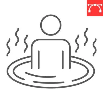 Hot bath line icon Stock Illustration