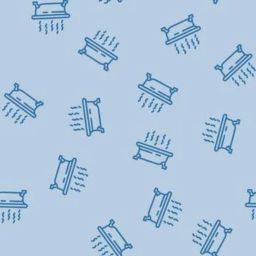 Hot bath line vector seamless pattern Stock Illustration