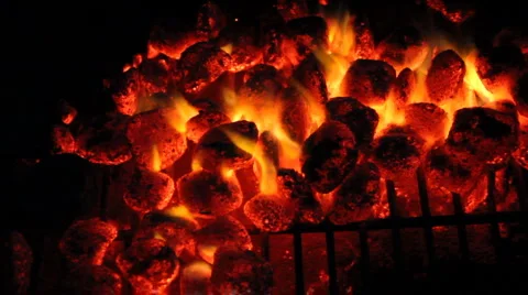 Hot BBQ Briquette Stock Footage 982565