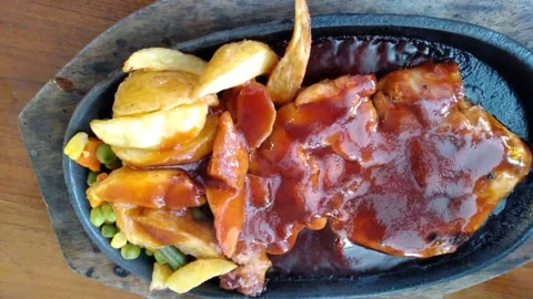 Hot beef steak Stock Footage 289290642