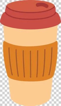 Hot beverage cup, flat illustration Stock Illustration