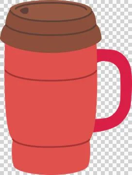 Hot beverage cup, flat illustration Stock Illustration