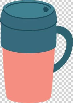 Hot beverage cup, flat illustration 스톡 일러스트