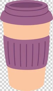 Hot beverage cup, flat illustration Stock Illustration