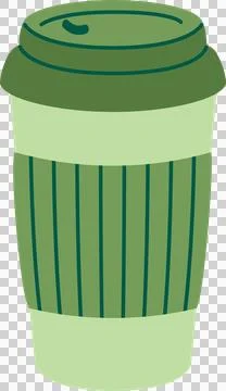 Hot beverage cup, flat illustration Stock Illustration
