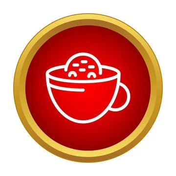 Hot beverage cup with floating tea leaves icon Stock Illustration