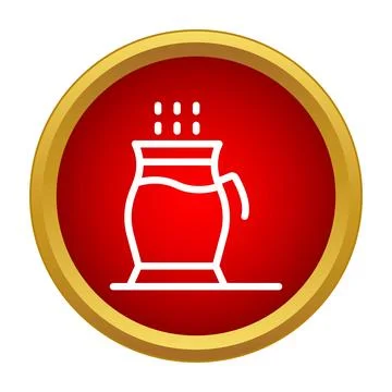 Hot beverage mug with handle icon on red background Illustration