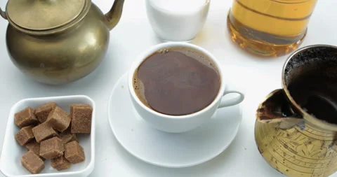 Hot black coffee Stock Footage 109538836