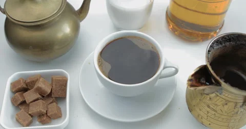 Hot black coffee 스톡 동영상 109539237