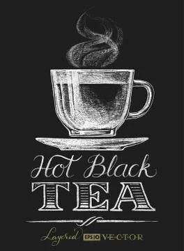 Hot black tea 스톡 일러스트