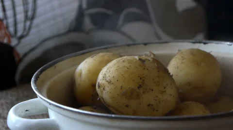 Hot Boiled Potatoes In Their Skins Stock Footage 65442575