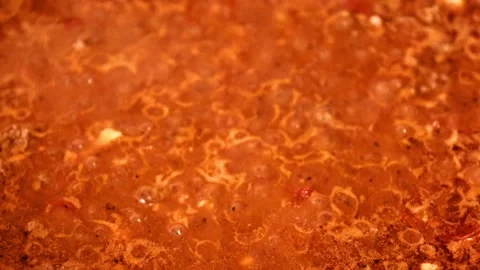 Hot boiling lava Stock Footage 141838319