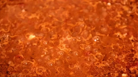 Hot boiling lava Stock Footage 141838332