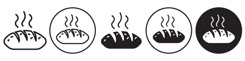 Hot bread icon vector set collection for web 스톡 일러스트