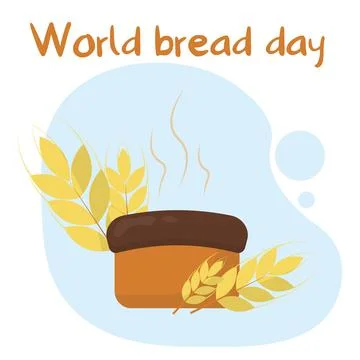 Hot bread illustration. World Bread Day. Stock Illustration