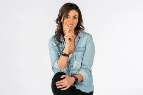 Hot Brunette Model Posing In A Studio Environment Stock Photos