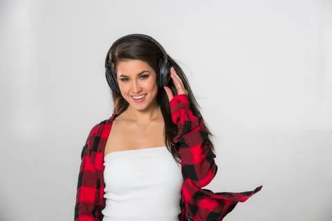 Hot Brunette Model Posing In A Studio Environment Stock Photos