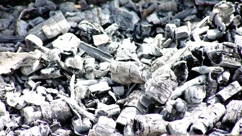 Hot burning charcoal Stock Footage 82221831