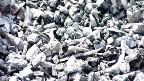 Hot burning charcoal Stock Footage 87608422