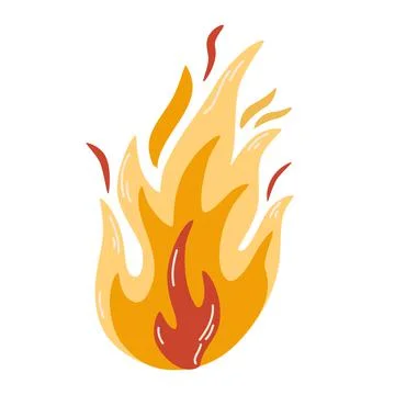 Hot burning fire icon. Hot flame, blaze symbol. Campfire, bonfire sign. Flamm Stock Illustration