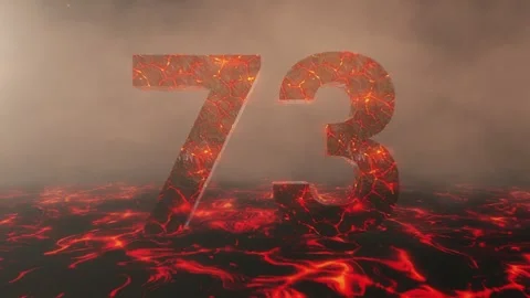 Hot Burning Lava Number 73 Over a Volcanic Molten River Stock Footage 305904751