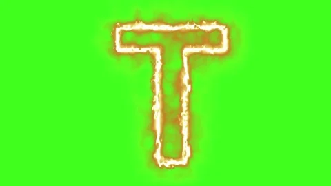 Hot burning letter on green screen . Stock Footage