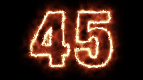 Hot burning number on black background. Stock Footage