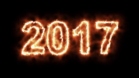 Hot burning number on black background. Stock Footage