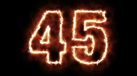 Hot burning number on black background Stock Illustration