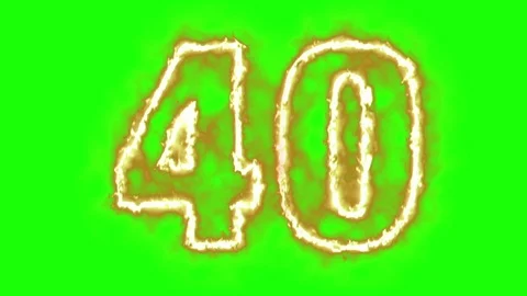 Hot burning number on green screen . Stock Footage