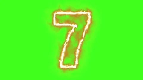 Hot burning number on green screen . Stock Footage