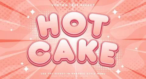 Hot Cake 3d editable text effect Template Stock Illustration