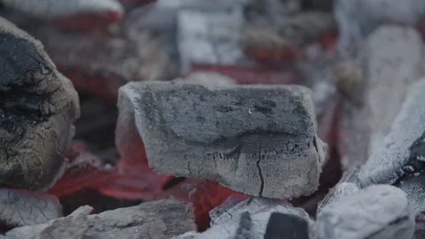 Hot Charcoal on grill 스톡 동영상 142813697