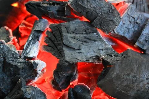 Hot charcoal texture Stock Photos
