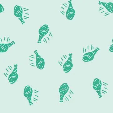 Hot chicken fried glyph seamless pattern Stock Illustration