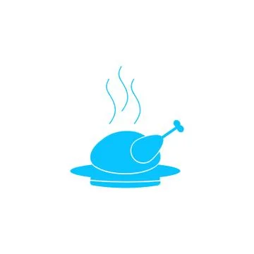 Hot chicken icon flat. Stock Illustration