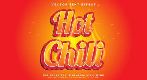 Hot Chili editable text effect template 스톡 일러스트