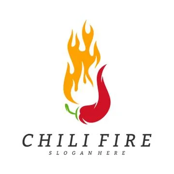 Hot Chili logo design vector. Chili with fire logo concepts. Food logo templa Stock Illustration