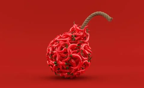 Hot chili pepper in bomb shape Stock Illustration