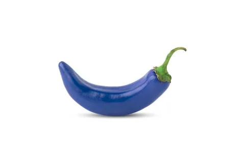 Hot chili pepper colored in trendy classic blue color on a white background	 Stock Photos