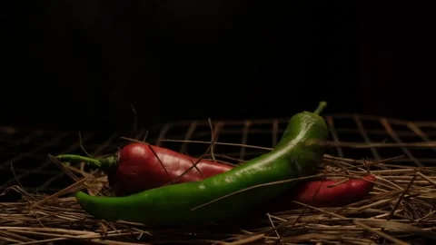 Hot chili pepper on fire Stock Footage 137825812