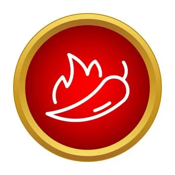 Hot chili pepper icon representing spicy food concepts Stock Illustration