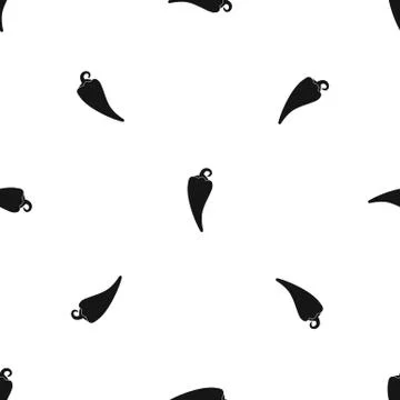 Hot chili pepper pattern seamless black Illustrazione stock