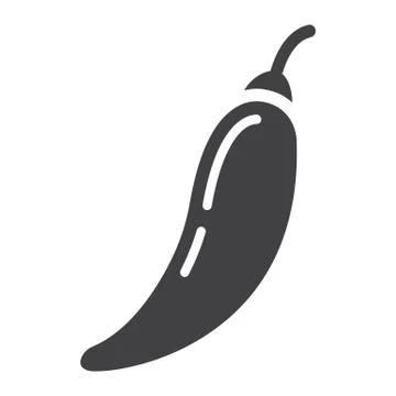 Hot chili pepper solid icon, vegetable and mexican イラスト素材