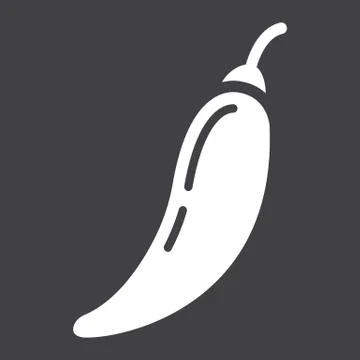 Hot chili pepper solid icon, vegetable and mexican イラスト素材