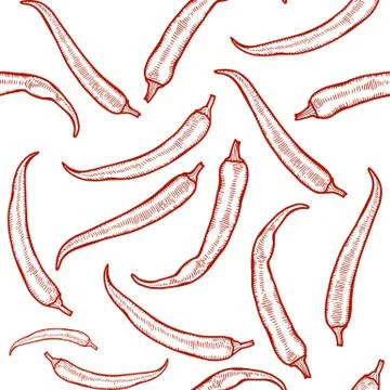 Hot chili peppers pattern Stock Illustration