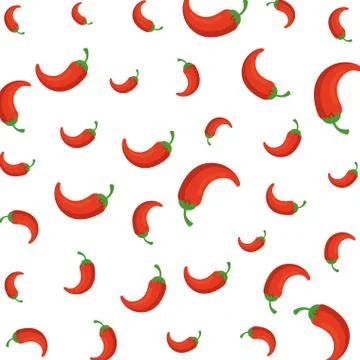 Hot chili peppers pattern Stock Illustration