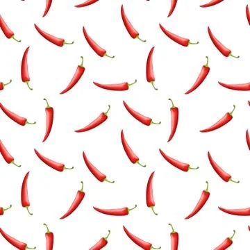 Hot chili peppers seamless pattern Stock Illustration